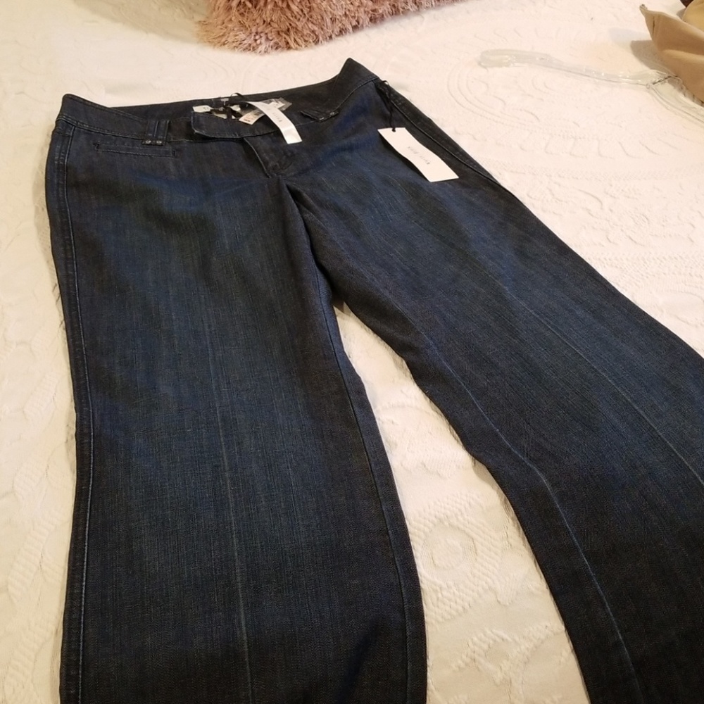 White House Black Market Denim Flare Pants